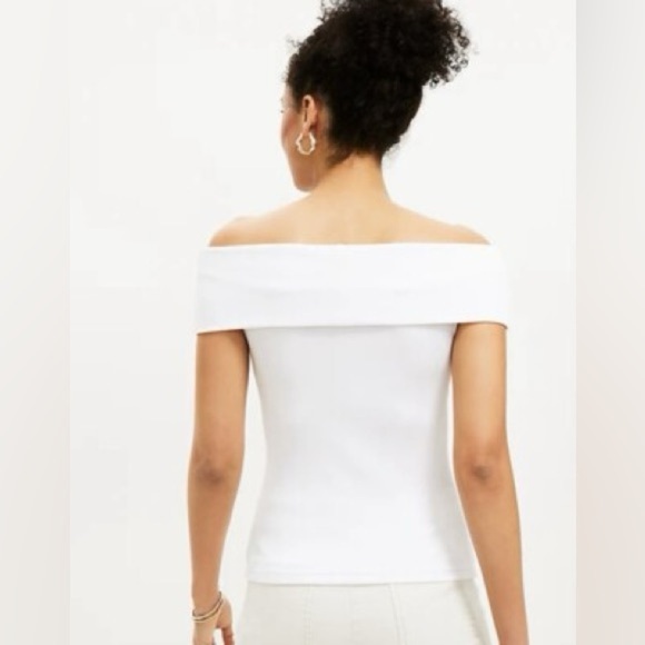 LOFT Ribbed Off the Shoulder Top - Picture 6 of 7